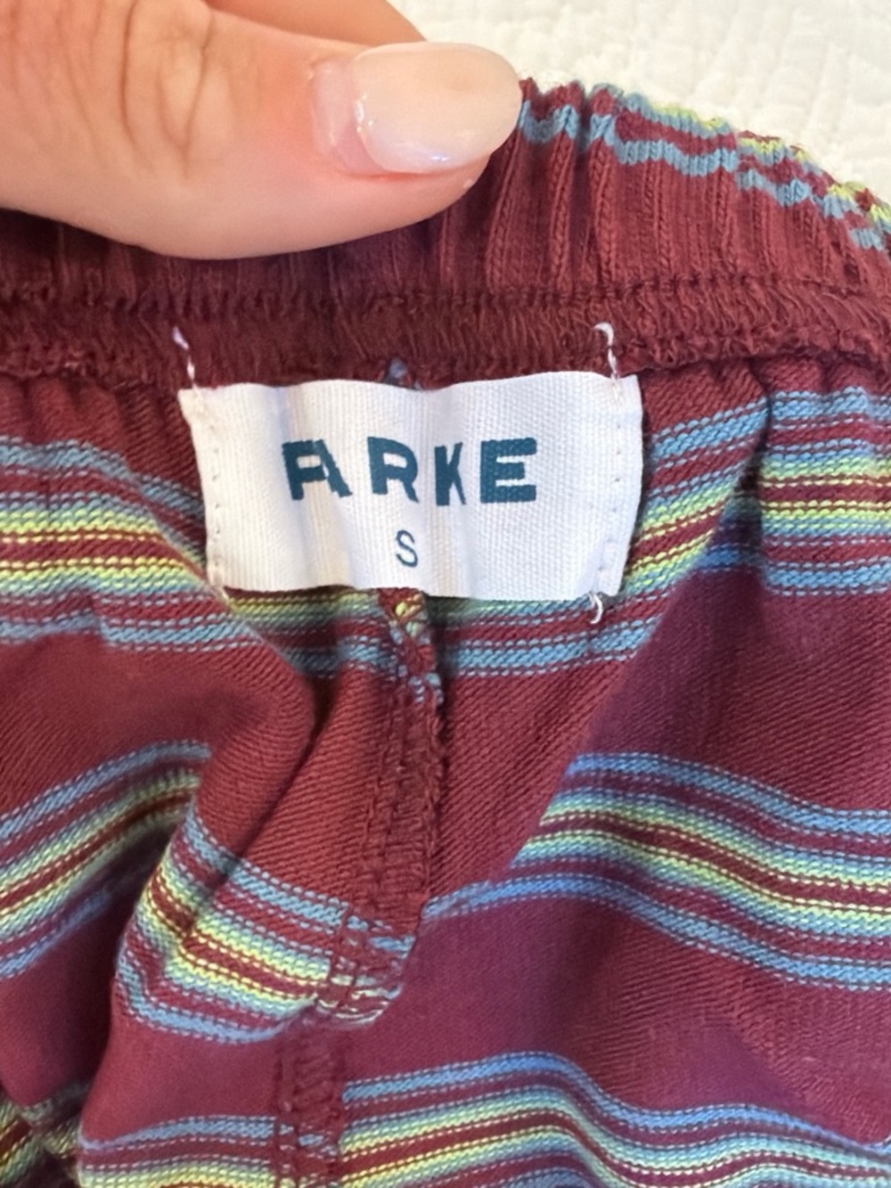 ARKE Burgundy Striped Lightweight Hoodie - Small